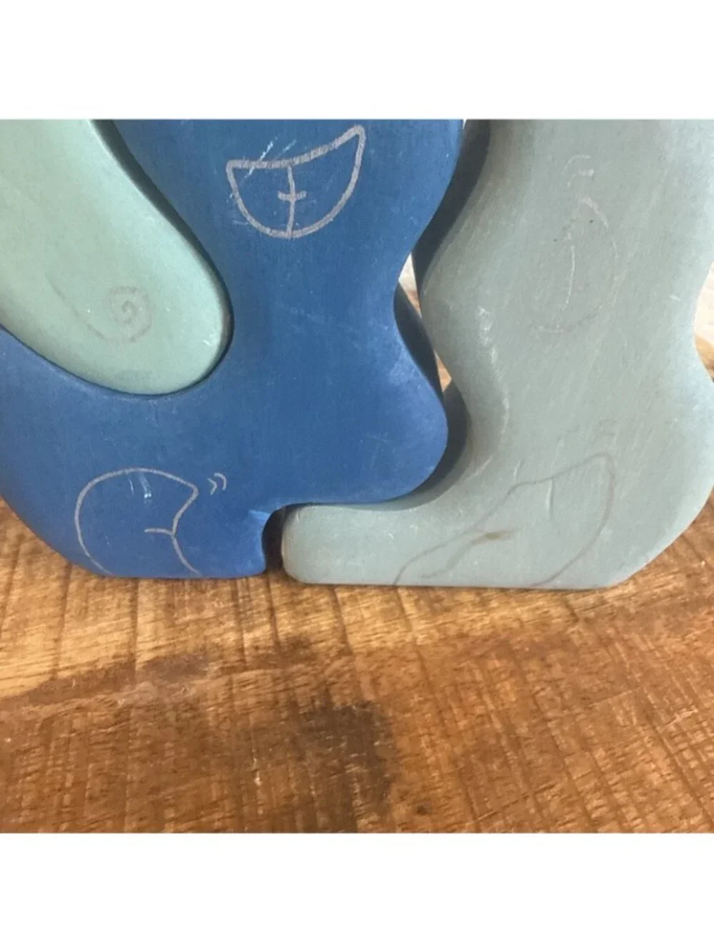 GRIMM'S Waldorf Water LARGE Wooden Blocks, Blue Used Casa Luna Set Of 4